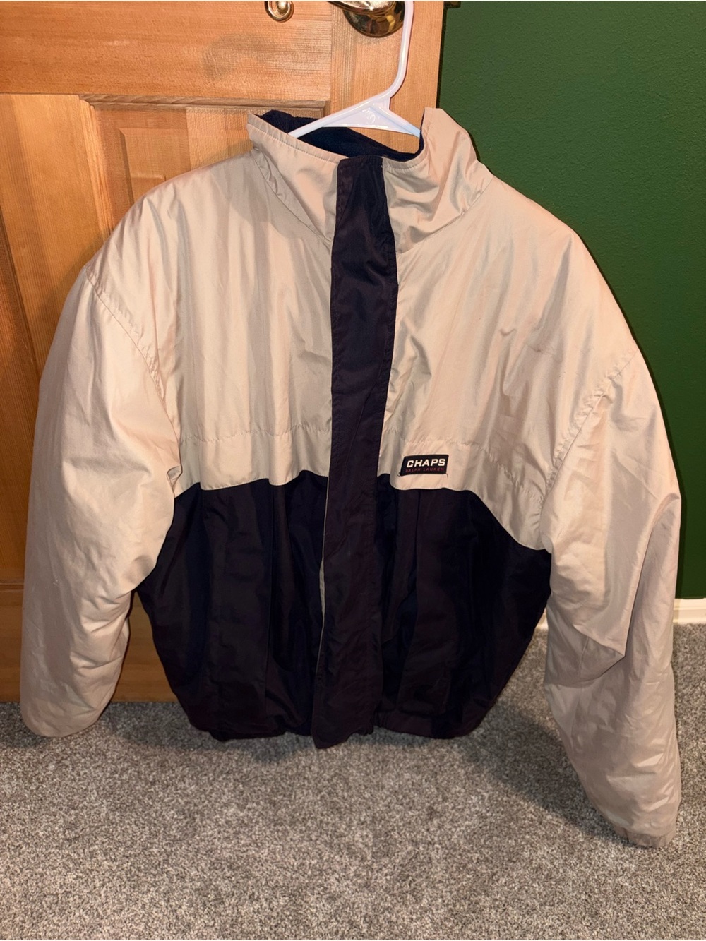 Ralph Lauren Two-Tone Navy and Beige Insulated windbreaker